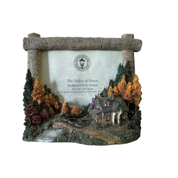Thomas Kinkade Valley of Peace Sculpted Picture Photo Frame VTG 1999 Landscape - Picture 2 of 7